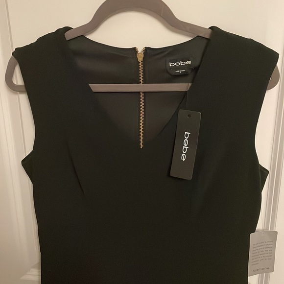 BEBE WOMENS LITTLE BLACK DRESS WITH PLUNGING DEEP V NECKLINE - Picture 3 of 6